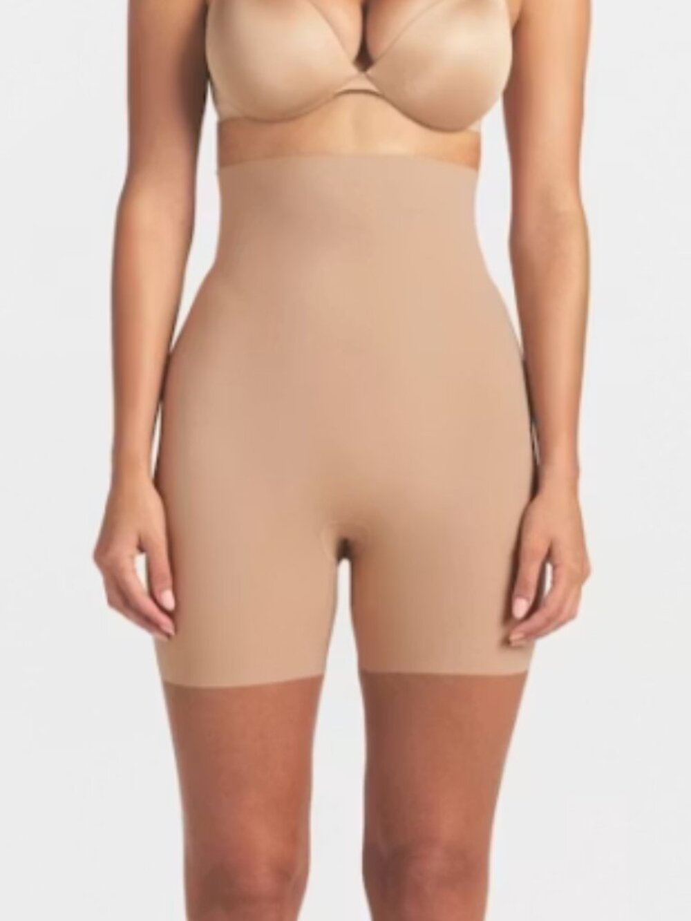 Skims Cool Shapewear High-Waisted Short Clay Compression Smoothing Mid-Thigh XL